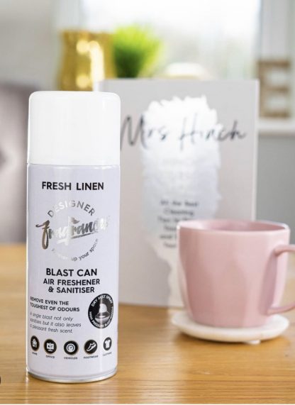 Designer Fragrances Fresh Linen Blast Can Air Freshener 400ml | Long-Lasting Luxury Perfume Odor Eliminator for Cars, Sneakers, Home, Pets & Office
