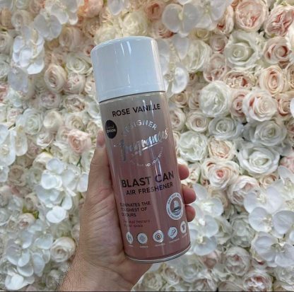 Designer Fragrances Rose Vanilla Blast Can Air Freshener 400ml | Long-Lasting Luxury Perfume Odor Eliminator for Cars, Sneakers, Home, Pets & Office