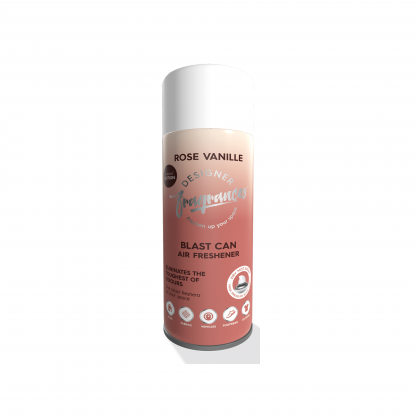 Designer Fragrances Rose Vanilla Blast Can Air Freshener 400ml | Long-Lasting Luxury Perfume Odor Eliminator for Cars, Sneakers, Home, Pets & Office - Image 2